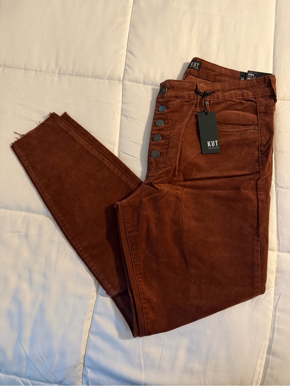 Kut from the Kloth womens Corduroy Pants in Rust Brown - Picture 3 of 4